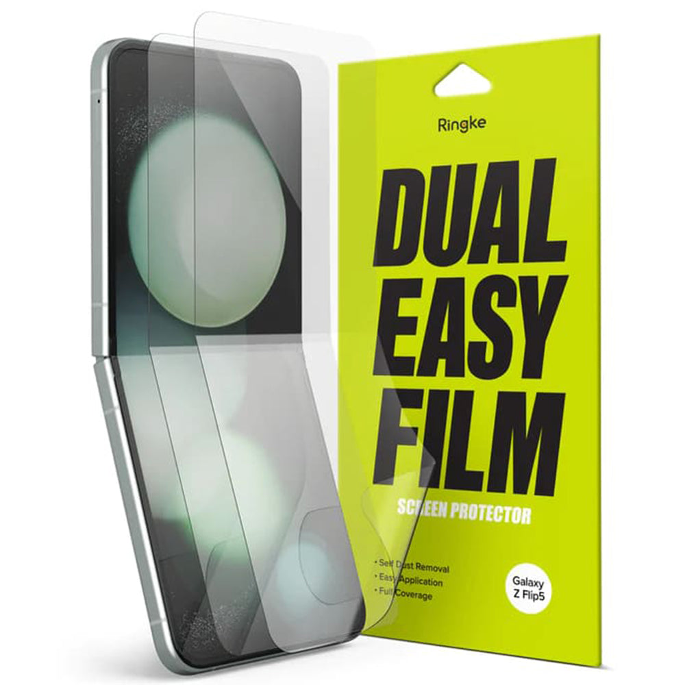 Película Protetora de Ecrã Interior Ringke Dual Easy para Samsung Galaxy Z Flip5 F731, Plástico, Conjunto de 2 peças