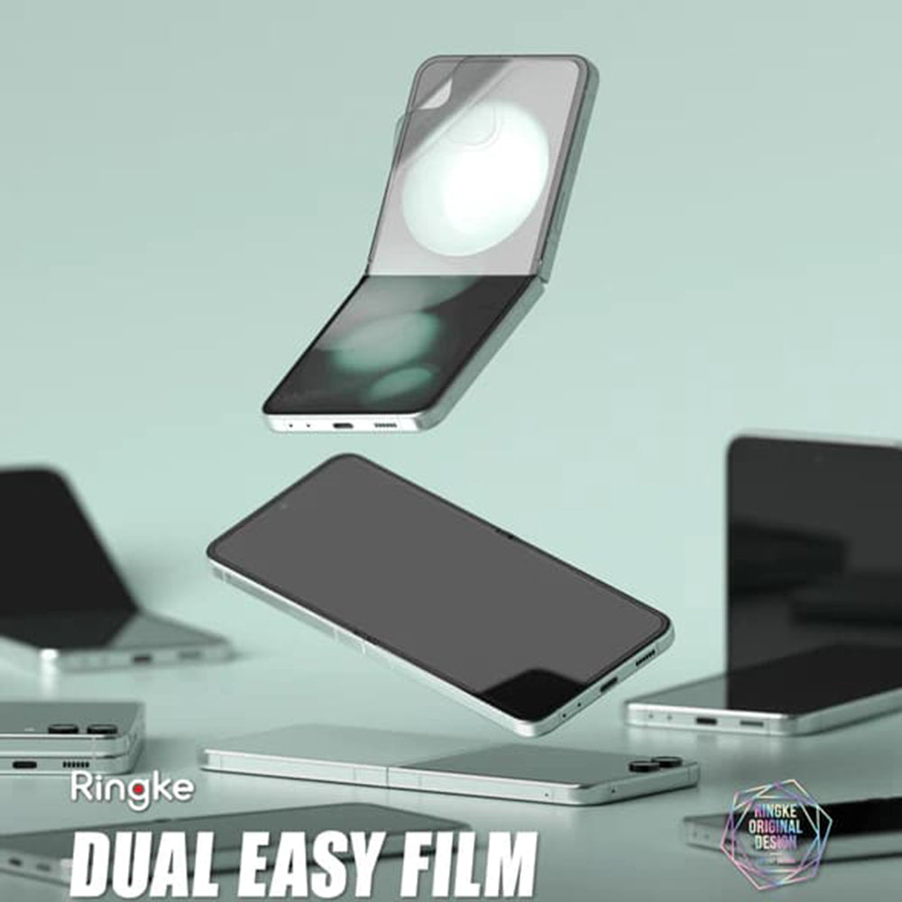 Película Protetora de Ecrã Interior Ringke Dual Easy para Samsung Galaxy Z Flip5 F731, Plástico, Conjunto de 2 peças
