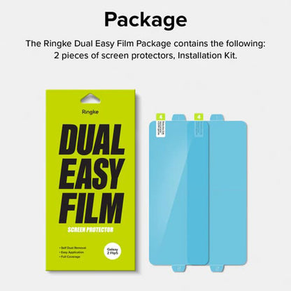 Película Protetora de Ecrã Interior Ringke Dual Easy para Samsung Galaxy Z Flip5 F731, Plástico, Conjunto de 2 peças