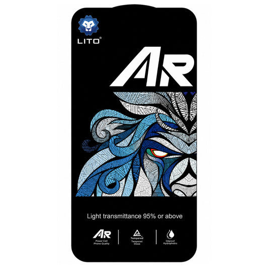 Película protetora de ecrã Lito AR SE para Apple iPhone 18 Pro Max / 17 Pro Max, Vidro Temperado, Cola Total, Preta