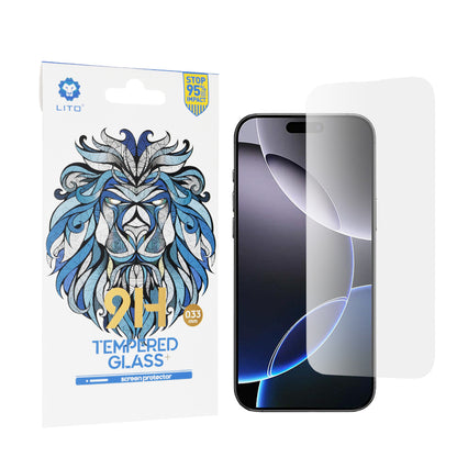Película protetora de ecrã Lito Classic para Apple iPhone 16 Pro Max, Vidro Temperado, Cola Total, 2.5D