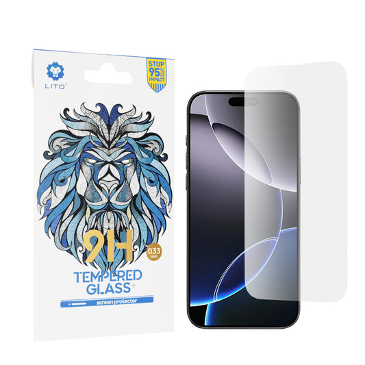 Película protetora de ecrã Lito Classic para Apple iPhone 16 Pro Max, Vidro Temperado, Cola Total, 2.5D
