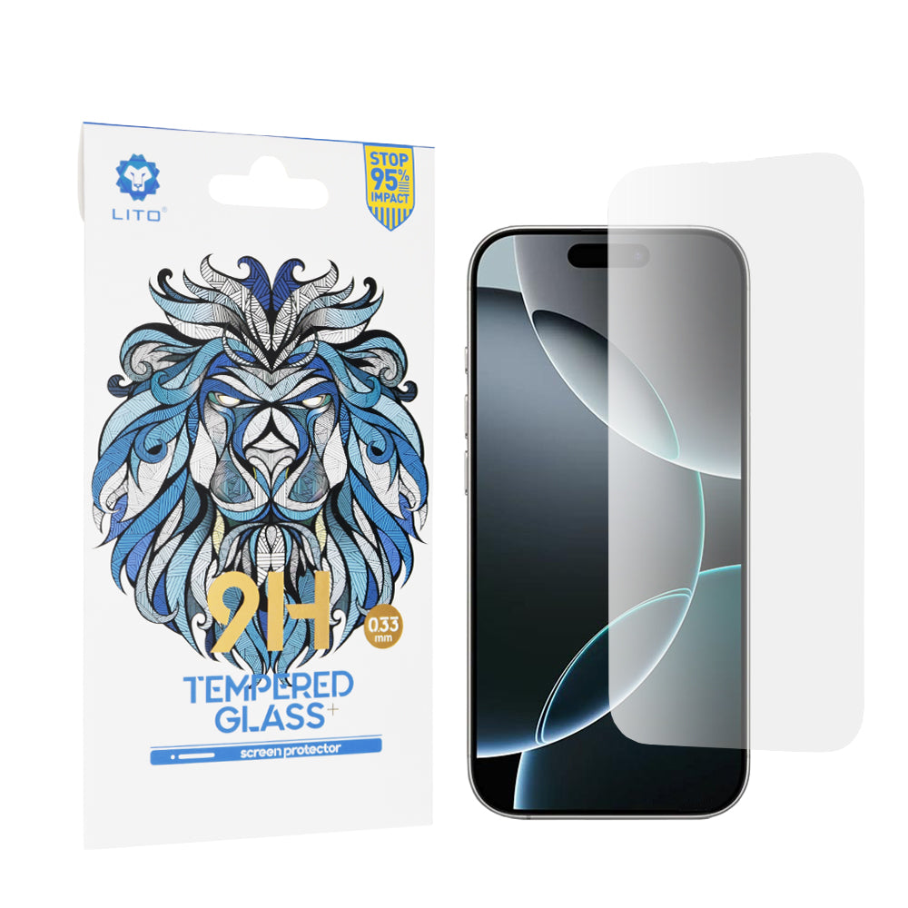 Película protetora de ecrã Lito Classic para Apple iPhone 16 Pro, Vidro Temperado, Cola Total, 2.5D