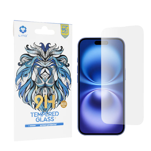 Película protetora de ecrã Lito Classic para Apple iPhone 16, Vidro Temperado, Cola Total, 2.5D