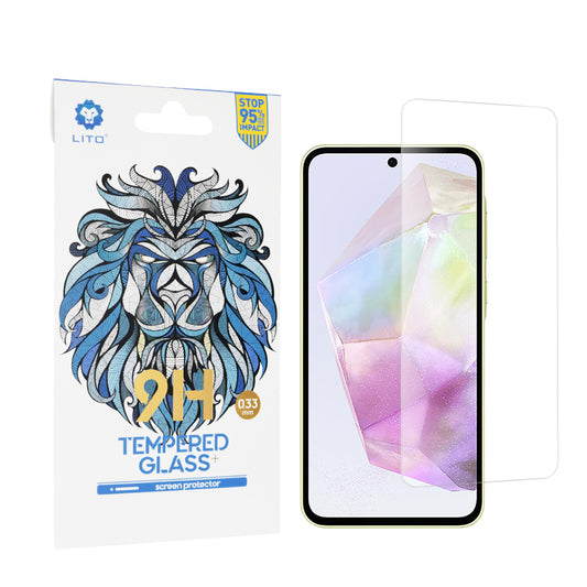Película protetora de ecrã Lito Classic para Samsung Galaxy A55 5G A556 / A35 5G A356, Vidro Temperado, Cola Total, 2.5D