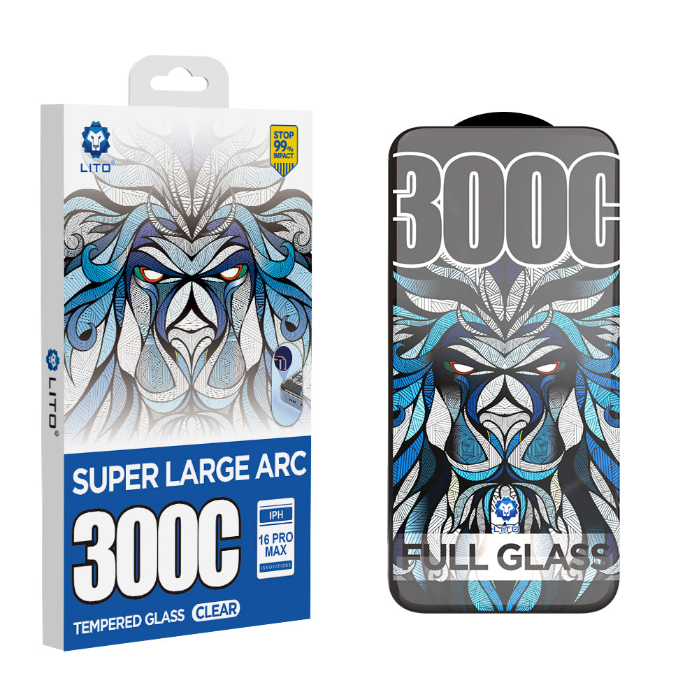 Lito D+ Max 300C Screen Protector for Apple iPhone 16 Plus, Tempered Glass, Full Glue