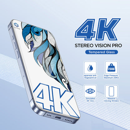 Película Protetora de Ecrã Lito D+ Max 4K para Apple iPhone 17 Pro, Vidro Temperado, Full Glue, Preta