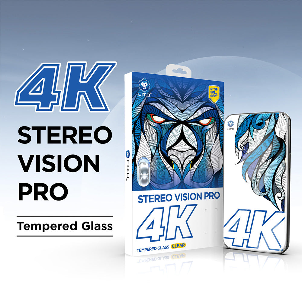 Película Protetora de Ecrã Lito D+ Max 4K para Apple iPhone 17 Pro, Vidro Temperado, Full Glue, Preta