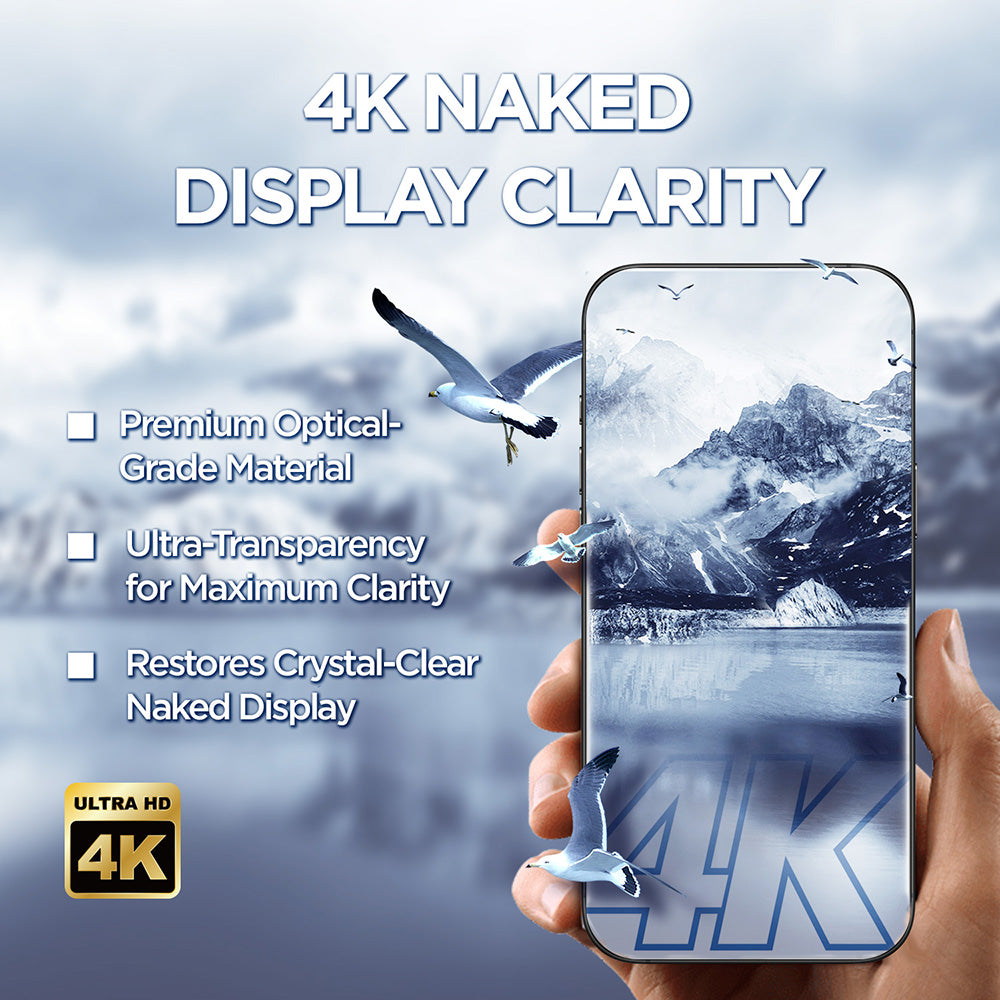 Película Protetora de Ecrã Lito D+ Max 4K para Apple iPhone 17 Pro, Vidro Temperado, Full Glue, Preta
