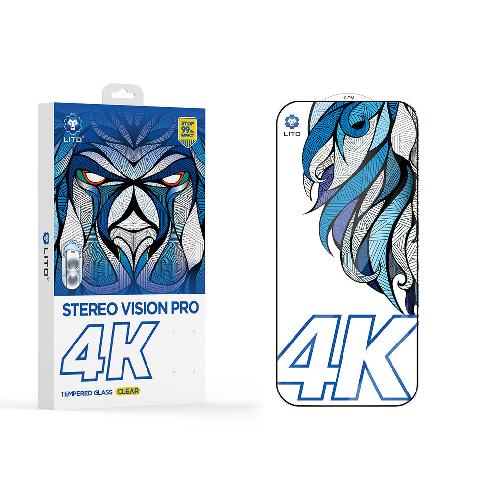 Película Protetora de Ecrã Lito D+ Max 4K para Apple iPhone 17 Pro, Vidro Temperado, Full Glue, Preta