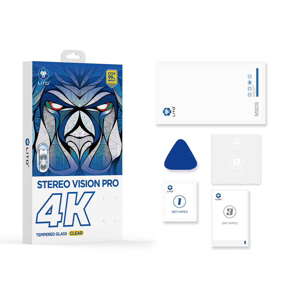 Película Protetora de Ecrã Lito D+ Max 4K para Apple iPhone 17 Pro, Vidro Temperado, Full Glue, Preta