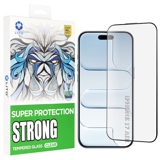 Película Protetora de Ecrã Lito D+ Max Strong para Apple iPhone 17 Air, Vidro Temperado, Full Glue, Preta