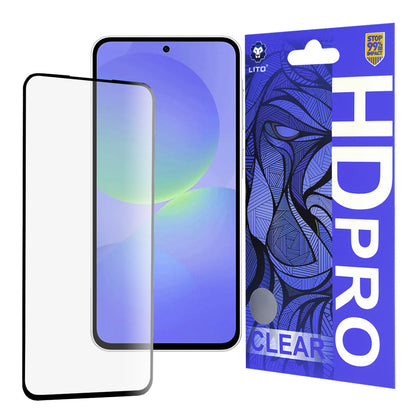 Película protetora de ecrã Lito HD Pro Clear para Samsung Galaxy A36 A366, Vidro Temperado, Cola Total, Preta