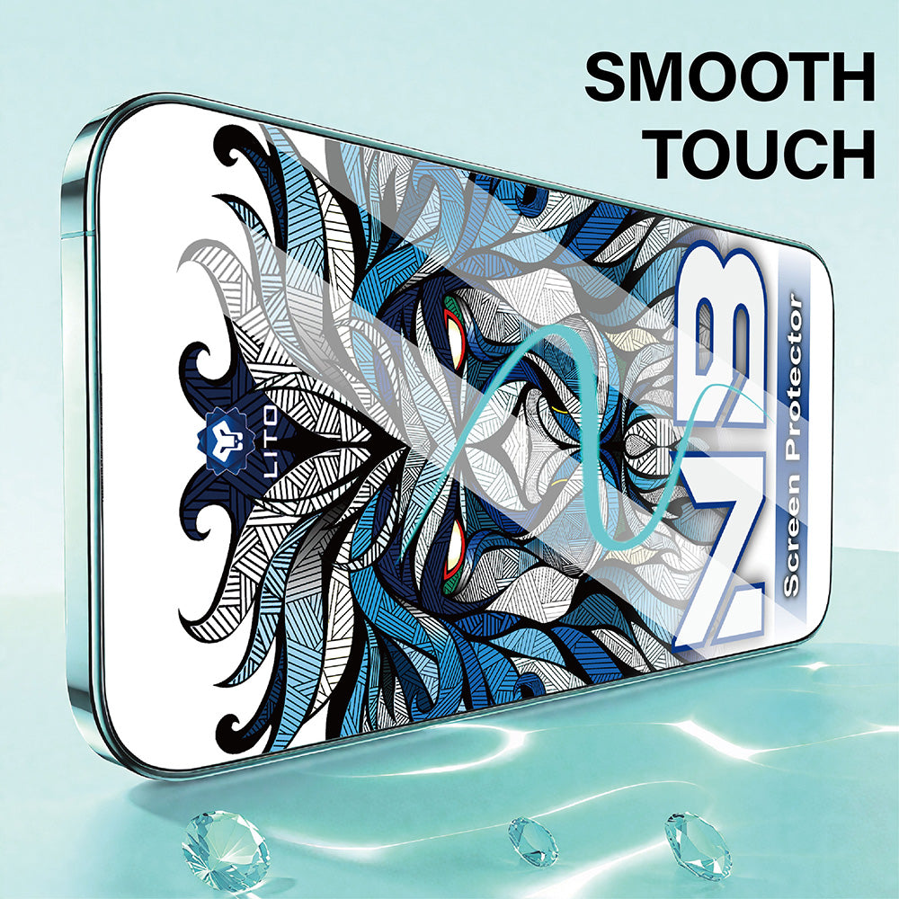 Película Protetora de Ecrã Lito NB para Apple iPhone 17 / 16 Pro, Vidro Temperado, Full Glue, Preta