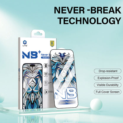 Película Protetora de Ecrã Lito NB para Apple iPhone 17 / 16 Pro, Vidro Temperado, Full Glue, Preta