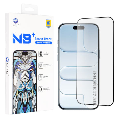 Película Protetora de Ecrã Lito NB para Apple iPhone 17 Air, Vidro Temperado, Full Glue, Preta