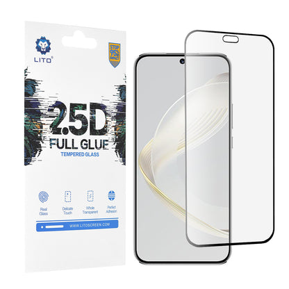 Película protetora de ecrã Lito para Huawei nova 12s / nova 11, Vidro Temperado, Cola Total, 2.5D, Preta