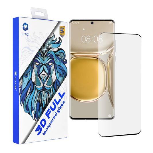 Película protetora de ecrã Lito para Huawei P50 Pro, Vidro Temperado, Cola Total, 3D, Preta