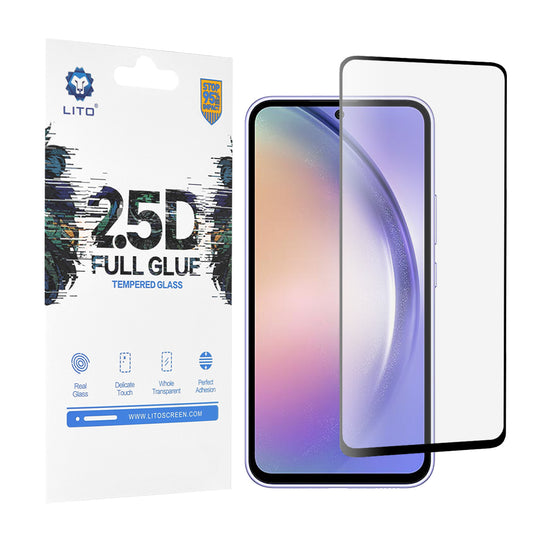 Película protetora de ecrã Lito para Samsung Galaxy A54 A546, Vidro Temperado, Cola Total, 2.5D, Preta
