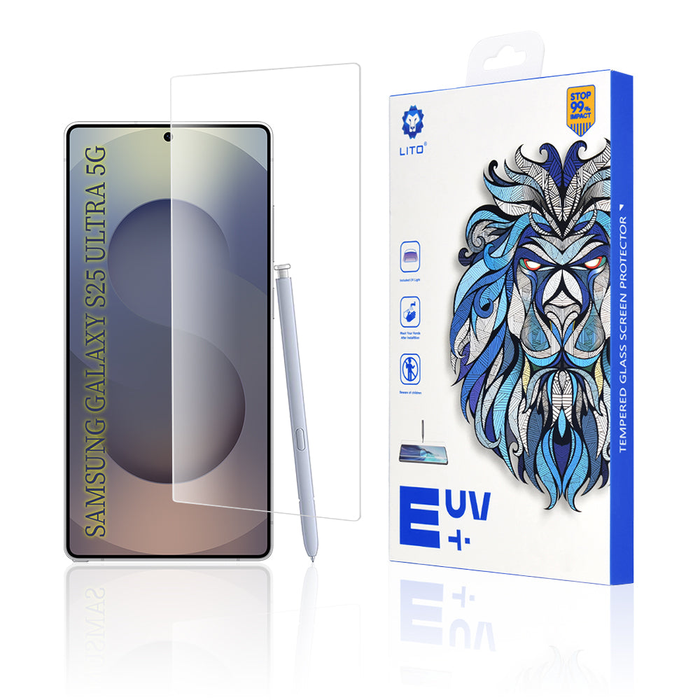 Película protetora de ecrã Lito para Samsung Galaxy S25 Ultra S938, Vidro Temperado, Cola UV, 3D