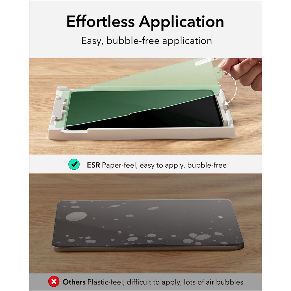 Película protetora de ecrã Matte ESR Paper Feel para Apple iPad Air 11 (2026) / Air 11 (2025), Plástico, Conjunto de 2 unidades