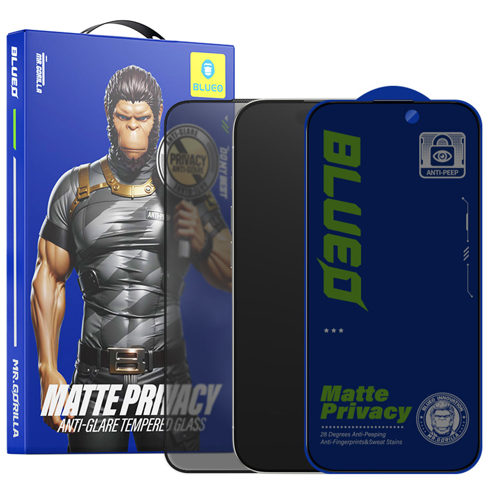 Película protetora de ecrã Matte Privacy Blueo Anti-Peep para Apple iPhone 14 Plus / 13 Pro Max, Vidro Temperado, Cola Total