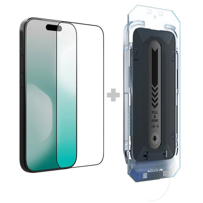 Película protetora de ecrã Nillkin CP+ Pro com aplicador para Apple iPhone 18 Pro / 17 Pro, vidro temperado, cola total, preta