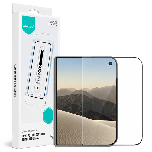 Película de proteção para o ecrã exterior Nillkin CP+ Pro com aplicador para Apple iPhone Duo, vidro temperado, adesivo integral, preta