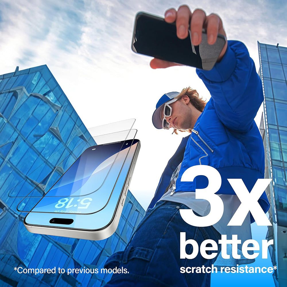 Película Protetora de Ecrã PanzerGlass Ultra-Wide Fit EasyAligner para Apple iPhone 17 Pro, Vidro Temperado, Full Glue, Preta