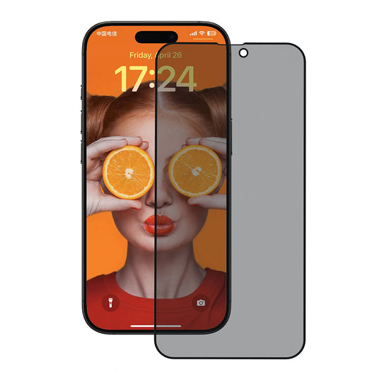 Película de Proteção de Ecrã Privacy Anank 5X Reinforced 180 para Apple iPhone 17 Pro, Vidro Temperado, Full Glue, 2.5D