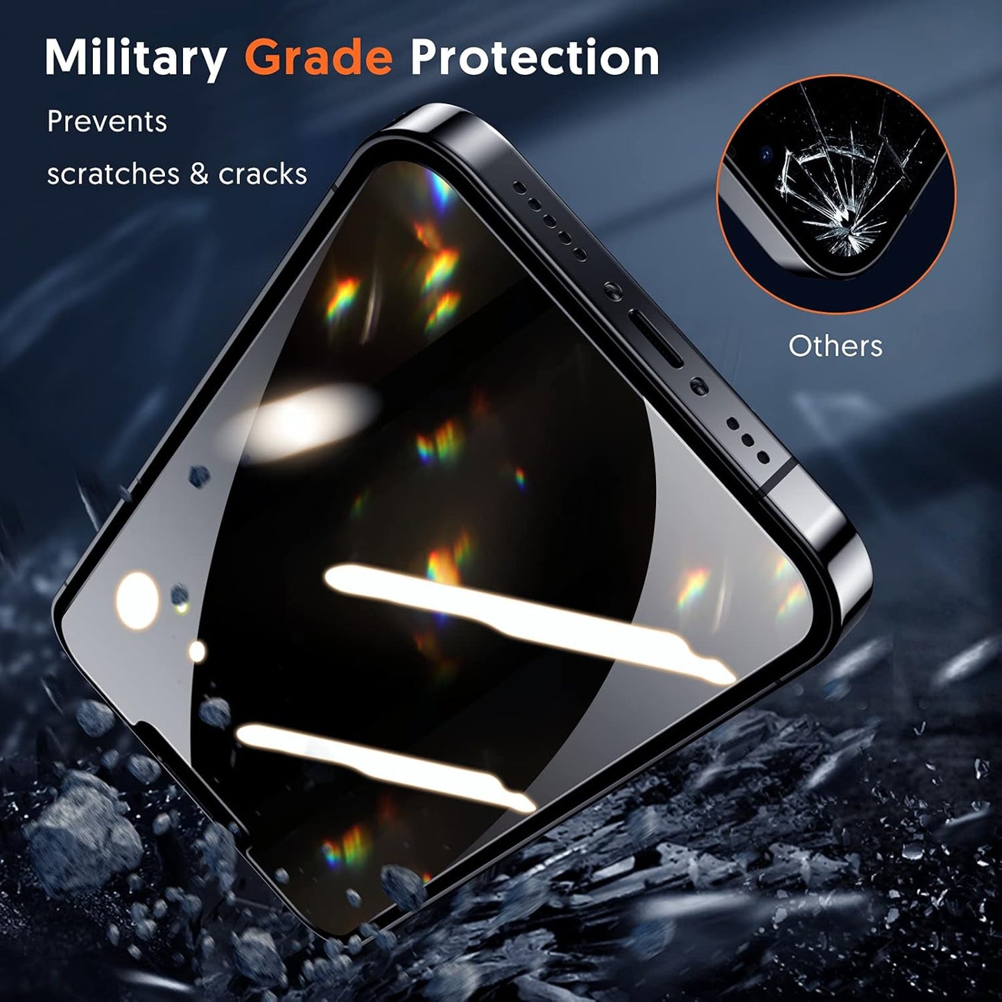 Película de Proteção de Ecrã Privacy Blueo Anti-Peep para Apple iPhone 11 / XR, Vidro Temperado, Colagem Total