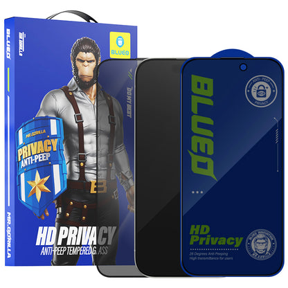 Película de proteção de ecrã Privacy Blueo Anti-Peep para Apple iPhone 15 Pro Max, Vidro Temperado, Cola Total
