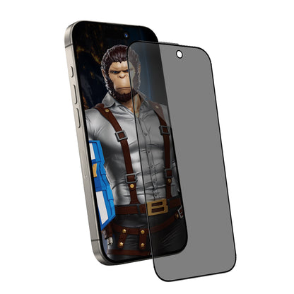 Película protetora de ecrã Privacy Blueo Anti-Peep para Apple iPhone 16 / 15, Vidro Temperado, Cola Total