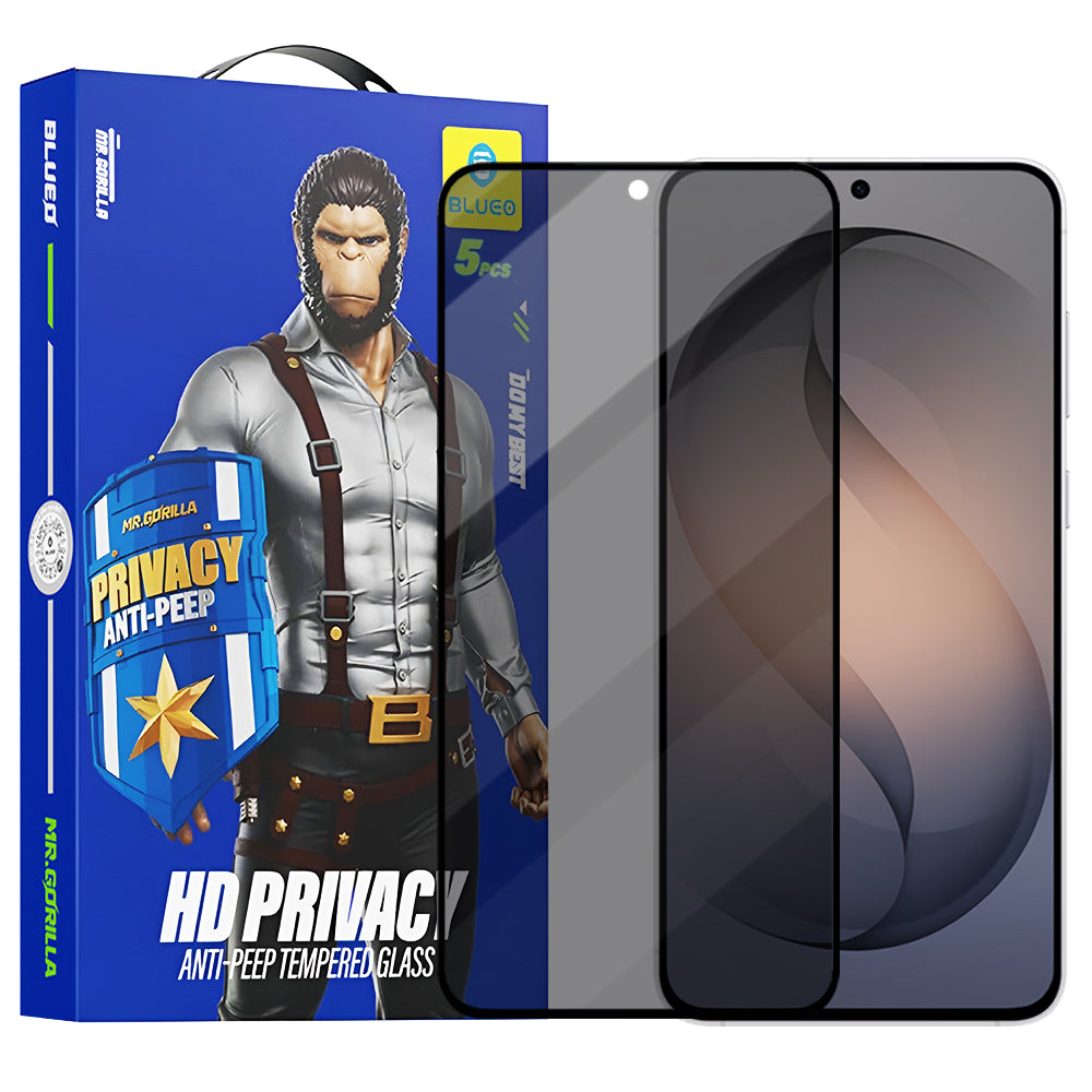 Película de Proteção de Ecrã Privacy Blueo Anti-Peep para Samsung Galaxy S26 S942, Vidro Temperado, Full Glue, Conjunto de 5 peças