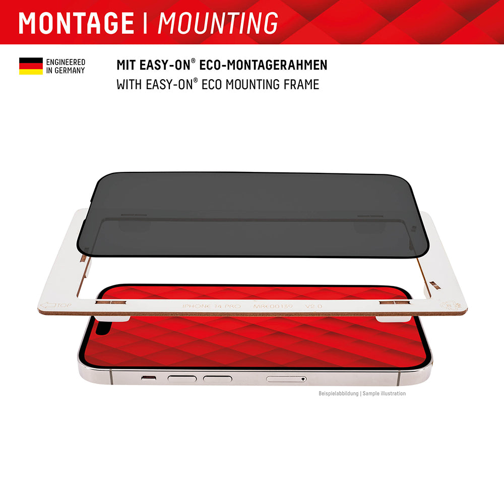 Película protetora de ecrã Privacy Displex Real Glass para Apple iPhone 16 Plus, Vidro Temperado, Cola Total
