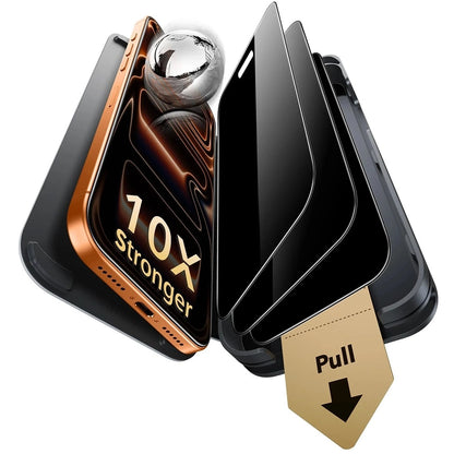 Película protetora de ecrã Privacy ESR Armorite Pro UltraFit para Apple iPhone 18 Pro Max, Vidro Temperado, Cola Total, Conjunto de 3 unidades