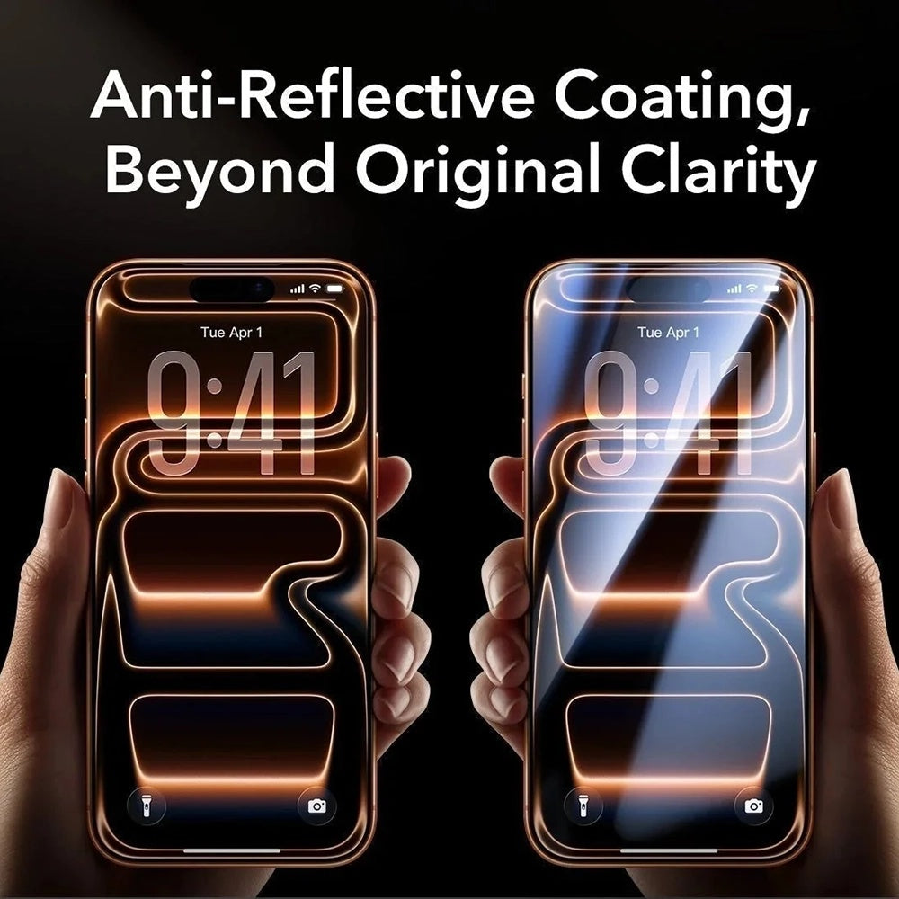 Película protetora de ecrã Privacy ESR Armorite Pro UltraFit para Apple iPhone 18 Pro Max, Vidro Temperado, Cola Total, Conjunto de 3 unidades