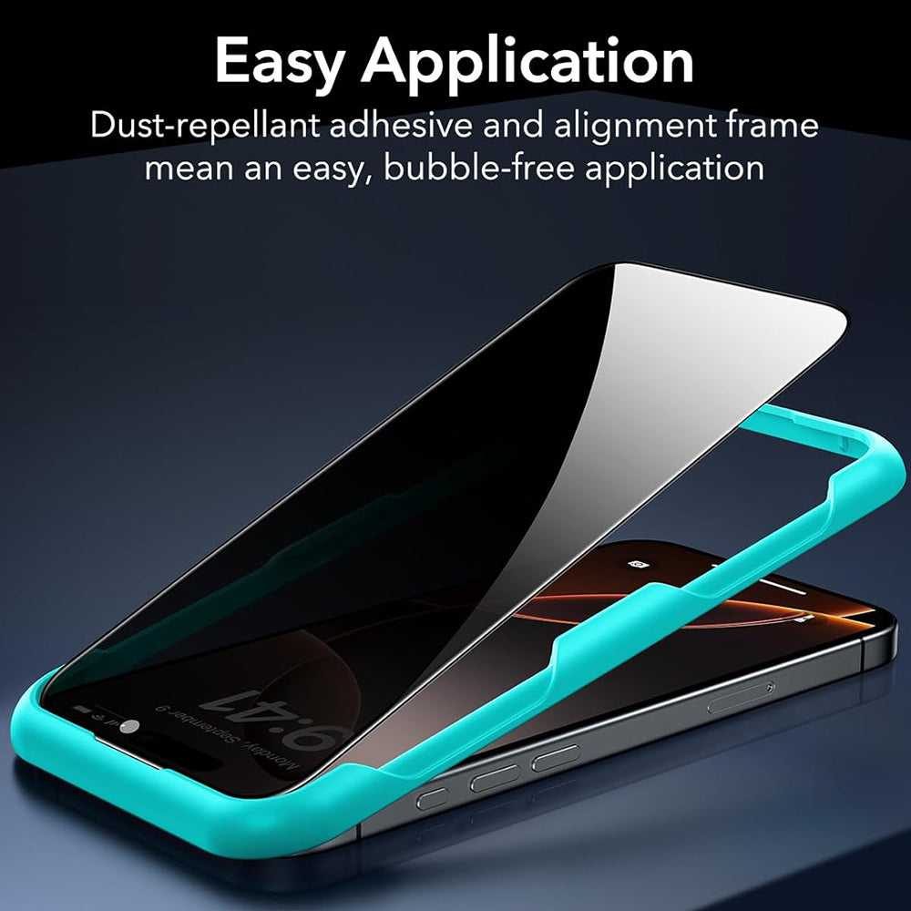 Película de Proteção Ecran Privacy ESR para Apple iPhone 17 Air, Vidro Temperado, Full Glue, Conjunto de 3 peças