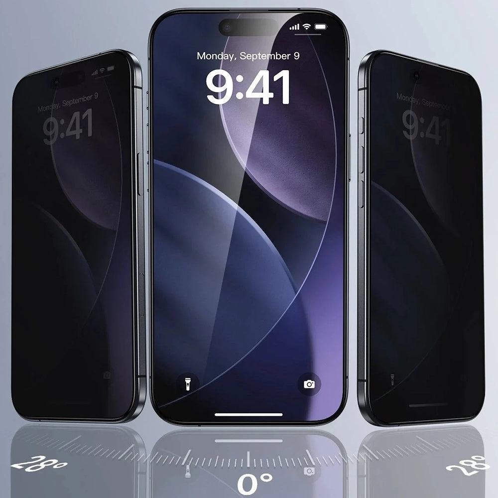 Película protetora de ecrã Privacy ESR UltraFit Classic para Apple iPhone 18 Pro Max, Vidro Temperado, Cola Total, Conjunto de 3 unidades