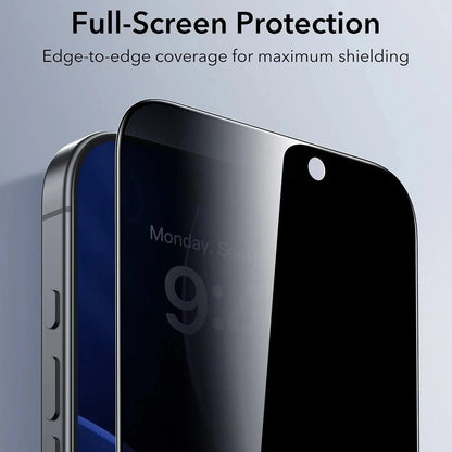 Película de Proteção Ecran Privacy ESR UltraFit para Apple iPhone 17 Pro Max, Vidro Temperado, Full Glue, Conjunto de 3 peças