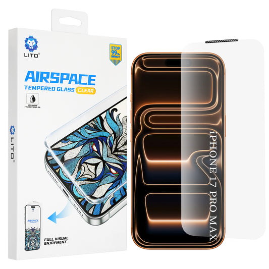 Película protetora de ecrã Lito Airspace Border para Apple iPhone 18 Pro Max / 17 Pro Max, Vidro Temperado, Cola Total