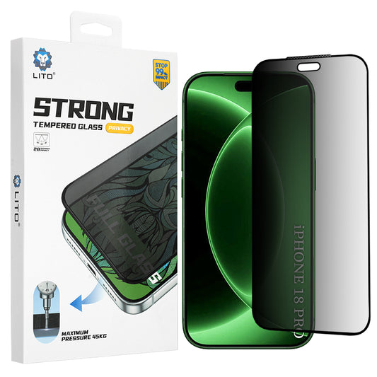 Película de proteção de ecrã Privacy Lito D+ Max Strong para Apple iPhone 18 Pro, Vidro Temperado, Cola Total