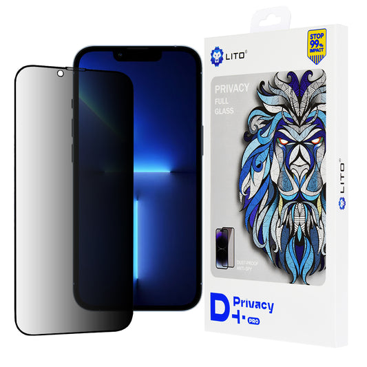 Película de proteção de ecrã Privacy Lito D+ Pro para Apple iPhone 14 Plus / 13 Pro Max, Vidro Temperado, Cola Total