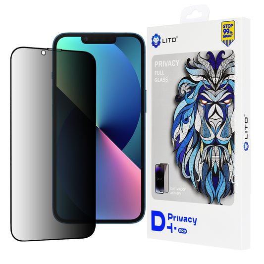 Película de proteção de ecrã Privacy Lito D+ Pro para Apple iPhone 17e / 16e / 14 / 13 Pro, Vidro Temperado, Cola Total