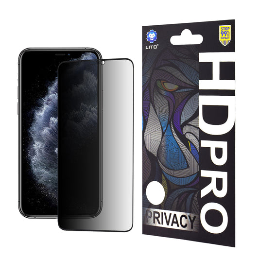 Película protetora de ecrã Privacy Lito HD Pro para Apple iPhone 11 Pro Max / XS Max, Vidro Temperado, Cola Total