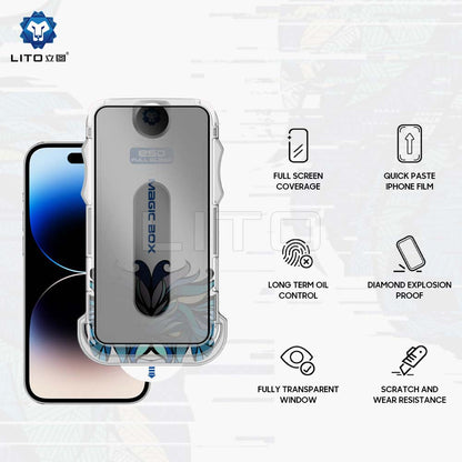 Película protetora de ecrã Privacy Lito Magic Glass Box D+ Tools para Apple iPhone XS / X, Vidro Temperado, Cola Total