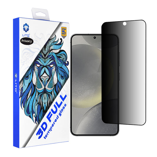 Película de proteção de ecrã Privacy Lito para Samsung Galaxy S25 S931 / S24 S921, Vidro Temperado, Cola Total, 3D