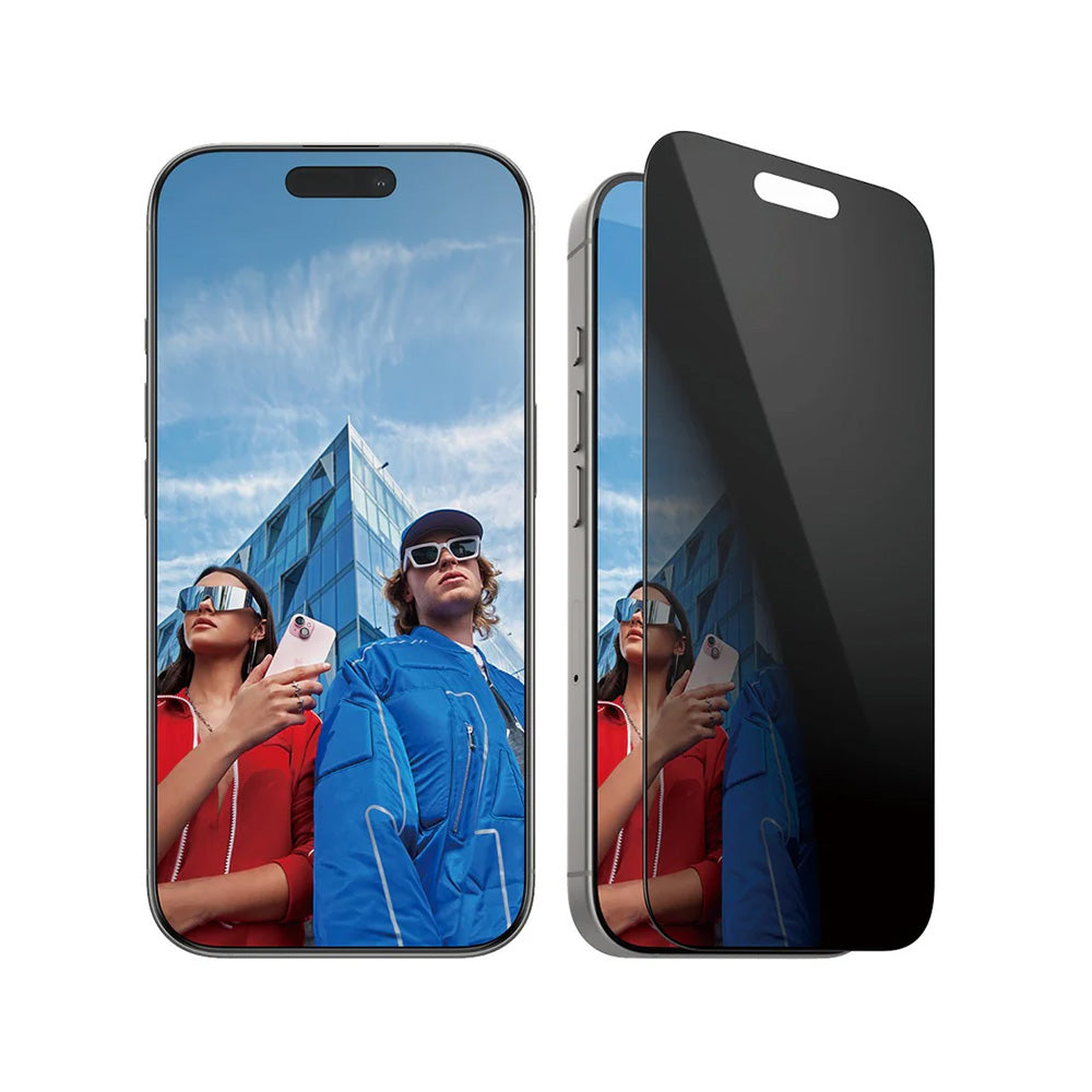Película de Proteção de Ecrã Privacy PanzerGlass Ultra-Wide Fit EasyAligner para Apple iPhone 16 Pro, Vidro Temperado, Full Glue