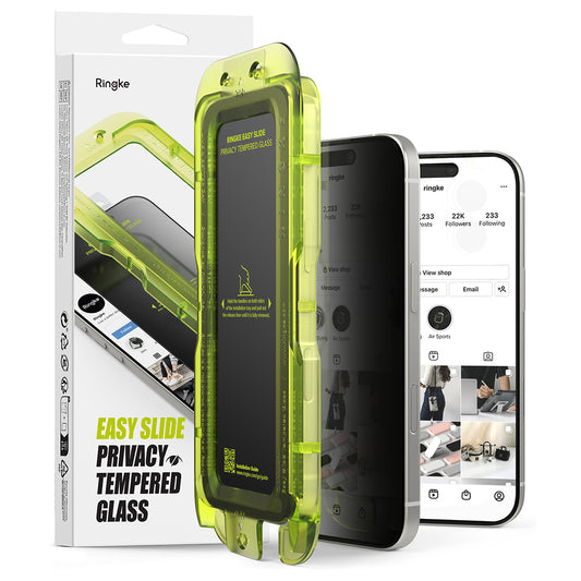 Privacy Screen Protector Ringke Easy Slide for Apple iPhone 17, Tempered Glass, Full Glue, Set of 2 pieces