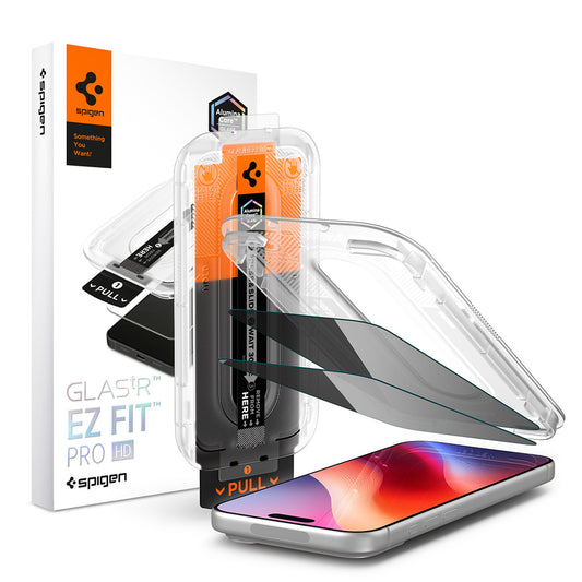 Película protetora de ecrã Privacy Spigen GlastR EZ FIT Pro HD para Apple iPhone 18 Pro Max, Vidro Temperado, Cola Total, Conjunto de 2 unidades AGL12033